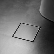 Kano Square Tile Insert Floor Waste - Stainless Steel Silver/Matte Black Sedek