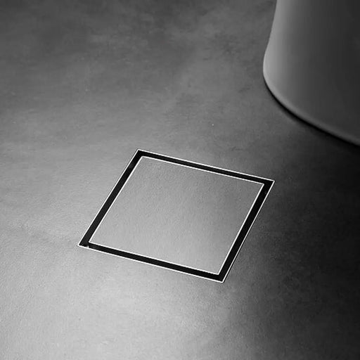 Kano Square Tile Insert Floor Waste - Stainless Steel Silver/Matte Black Sedek