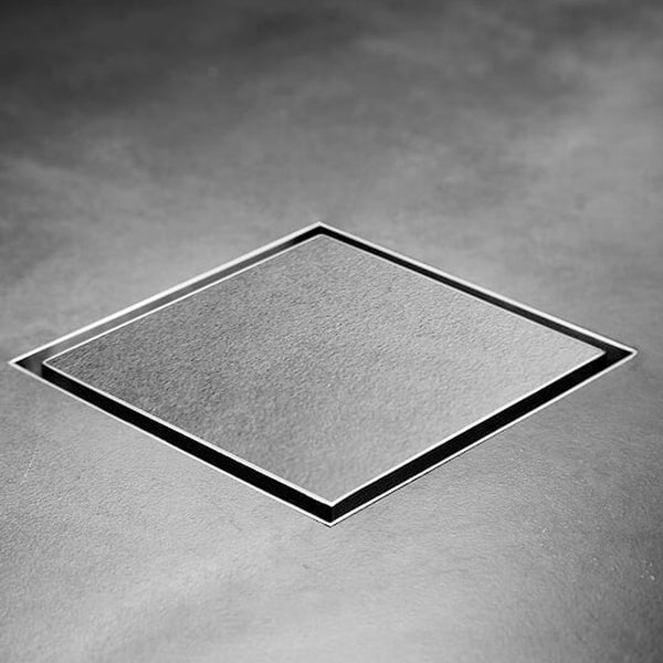 Kano Square Tile Insert Floor Waste - Stainless Steel Silver/Matte Black