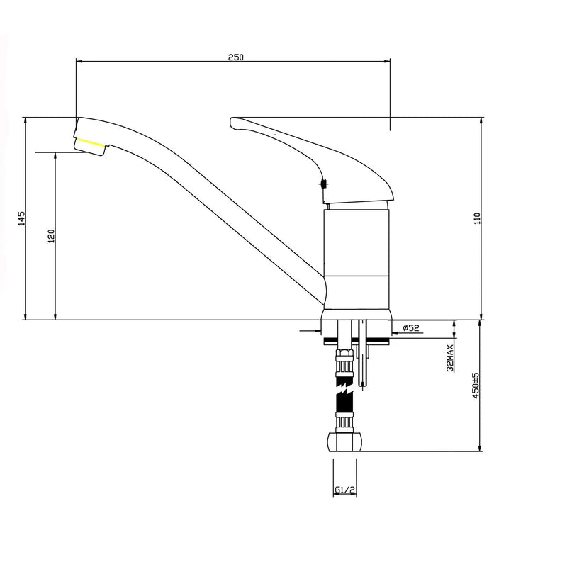 Chrome Standard Kitchen Mixer Tap FIL Kitchen Bathroom