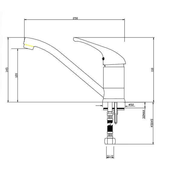 Chrome Standard Kitchen Mixer Tap