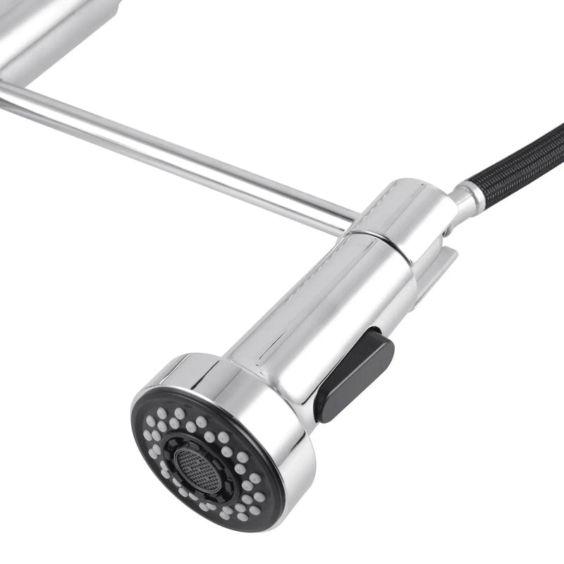 Tall Spring Chrome/Black Pull Out Kitchen Sink Mixer Tap FIL Kitchen Bathroom