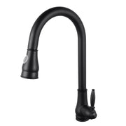 Round Chrome/Black Vintage Pull Out Kitchen Sink Mixer Tap FIL Kitchen Bathroom