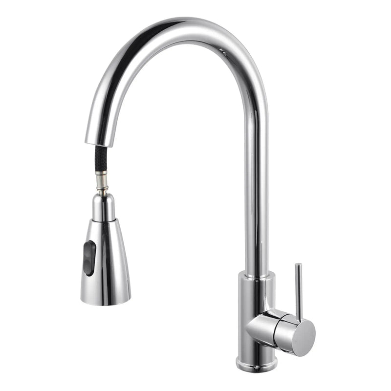 Round Chrome Pull Out Shower Kitchen Sink Mixer Tap FIL Kitchen Bathroom