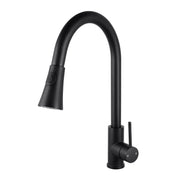Round Black Pull Out Kitchen Sink Mixer Tap FIL Kitchen Bathroom