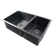 1.2mm 715x450x200mm Handmade Concrete Grey Round Corners Double Bowls Top / Undermount / Flush Mount Kitchen Sink FIL Kitchen Bathroom