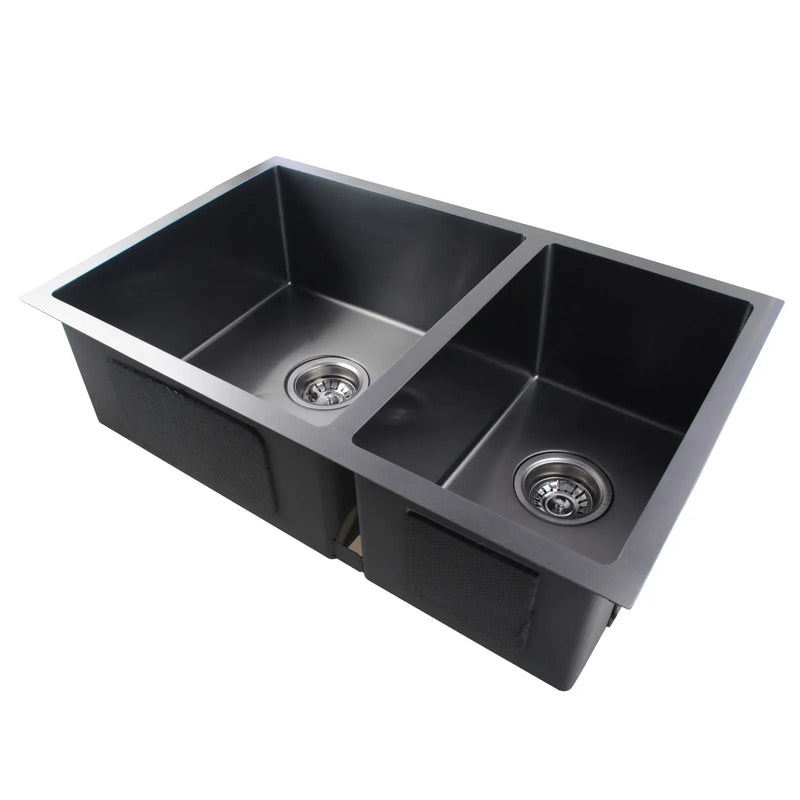 1.2mm 715x450x200mm Handmade Concrete Grey Round Corners Double Bowls Top / Undermount / Flush Mount Kitchen Sink FIL Kitchen Bathroom