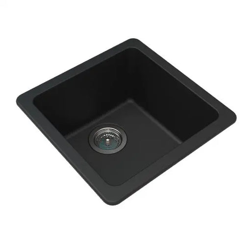 Black Granite Quartz Stone Kitchen/Laundry Sink Single Bowl Top/Under Mount 422*422*203mm FIL Kitchen Bathroom