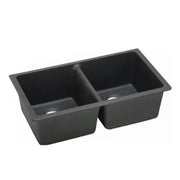 Black Kitchen Sink Granite Stone Under Mount Double Bowls 838*476*241mm FIL Kitchen Bathroom