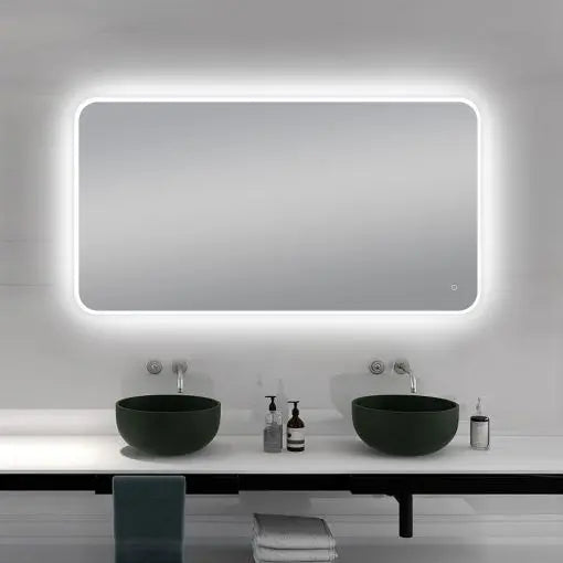 1500*800mm Frosted Glass Edge 3 Color Lighting Backlit LED Mirror Touch Sensor Switch Defogger Pad Wall Mounted Vertical or Horizontal FIL Kitchen Bathroom