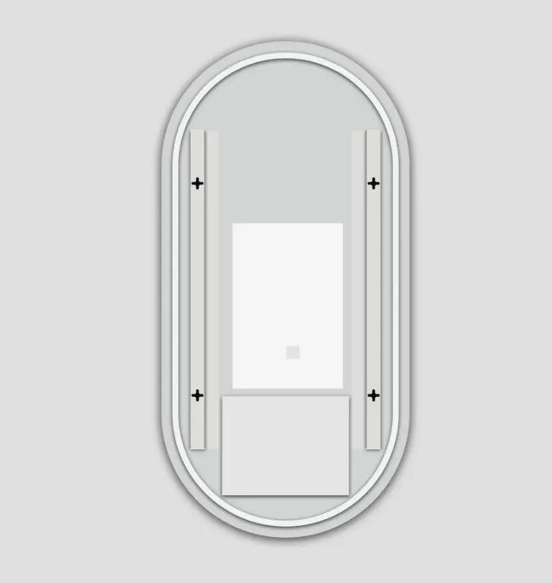450*900mm Builder Range Oval Sharp-Edged 3 Color Lighting Backlit LED Mirror with Touch Sensor Switch FIL Kitchen Bathroom
