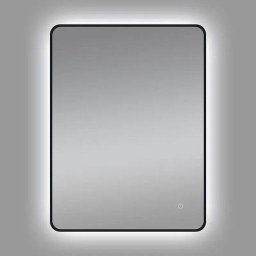 810x610mm Black Aluminum Framed Curved Rim Rectangle 3 Color Lighting LED Mirror Touch Sensor Switch Wall Mounted Vertical or Horizontal FIL Kitchen Bathroom