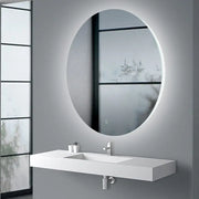 900mm Round Plain LED Mirror 3 Color Lighting Touch Sensor Switch Defogger Pad Wall Mounted Acrylic Mirror Back Lighting FIL Kitchen Bathroom