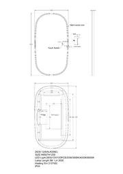 Dressing Led Mirror 1200x650mm FIL Kitchen Bathroom
