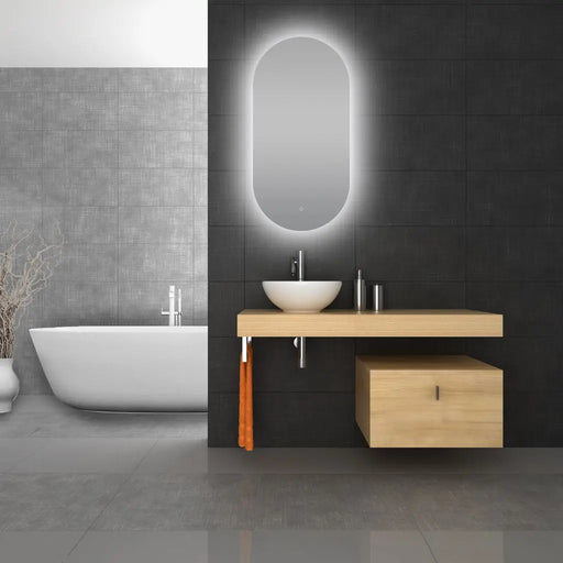 Oval Shape Backlit LED Mirror 500x1000mm FIL Kitchen Bathroom