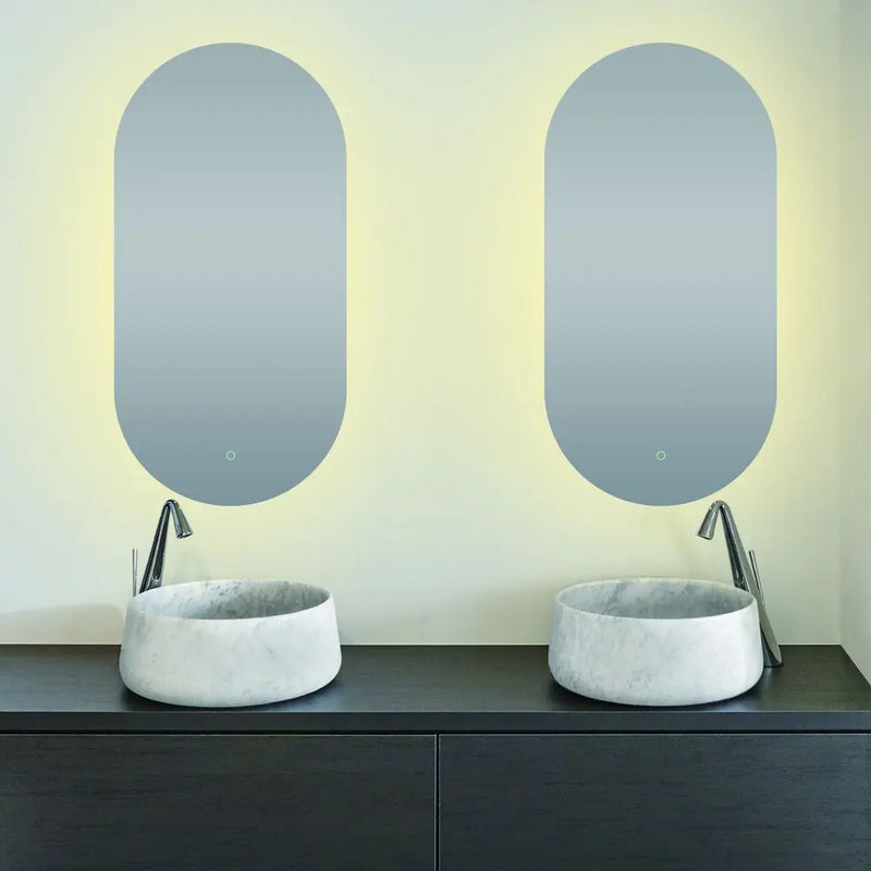 Oval Shape Backlit LED Mirror 500x1000mm FIL Kitchen Bathroom