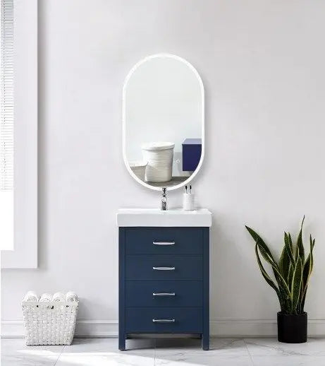 600*900mm Oval 3 Color Lighting Acrylic LED Mirror Touch Sensor Switch Defogger Pad Wall Mounted FIL Kitchen Bathroom