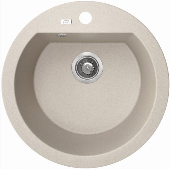 Laveo 510*205mm Beige Granite Stone Sink Single Bowl(including Space Saving Siphon and Click-clack Plug)