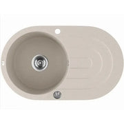 Laveo 470*780*204mm Beige Granite Stone Sink Single Bowl with Drainer(including Space Saving Siphon and Automatic Plug) FIL Kitchen Bathroom