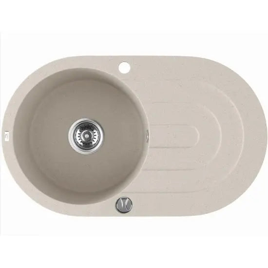 Laveo 470*780*204mm Beige Granite Stone Sink Single Bowl with Drainer(including Space Saving Siphon and Automatic Plug) FIL Kitchen Bathroom