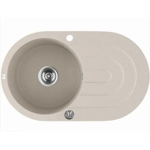Laveo 470*780*204mm Beige Granite Stone Sink Single Bowl with Drainer(including Space Saving Siphon and Automatic Plug) FIL Kitchen Bathroom