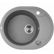 Laveo 470*580*198mm Grey Granite Stone Sink Single Bowl with Short Drainer(including Space Saving Siphon and Automatic Plug) FIL Kitchen Bathroom