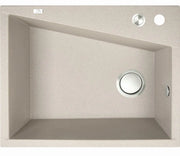 Laveo 470*600*227mm Beige Granite Stone Sink Single Bowl(including Space Saving Siphon and Button-controlled Plug) FIL Kitchen Bathroom