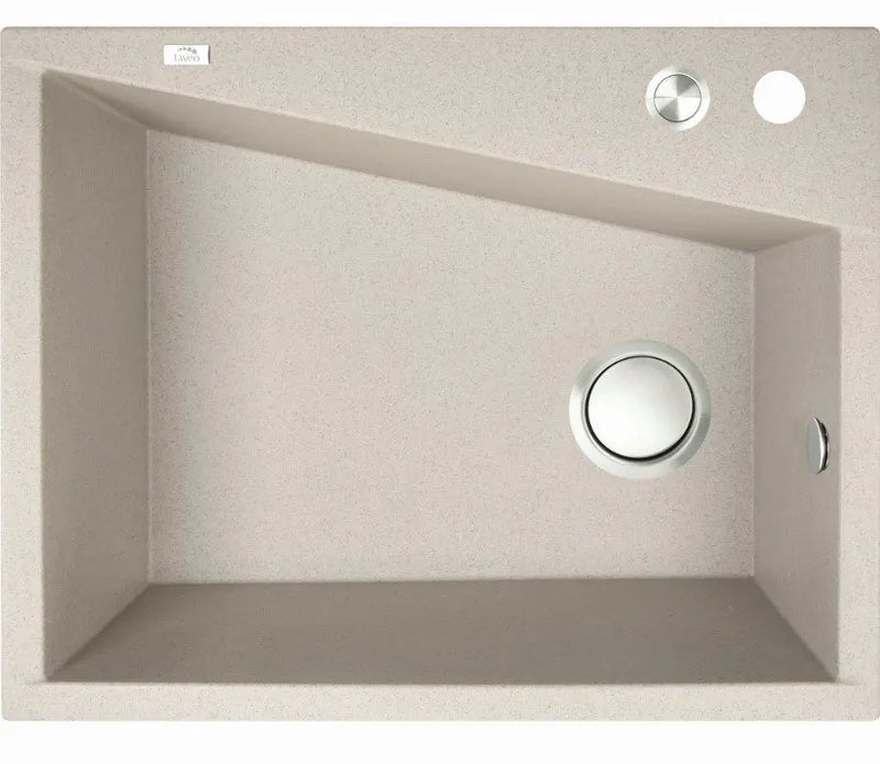 Laveo 470*600*227mm Beige Granite Stone Sink Single Bowl(including Space Saving Siphon and Button-controlled Plug) FIL Kitchen Bathroom