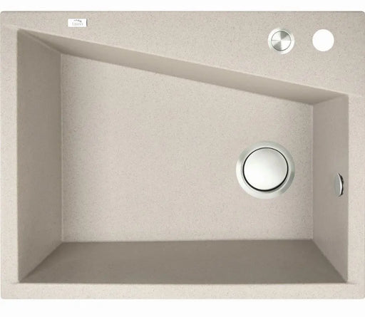 Laveo 470*600*227mm Beige Granite Stone Sink Single Bowl(including Space Saving Siphon and Button-controlled Plug) FIL Kitchen Bathroom