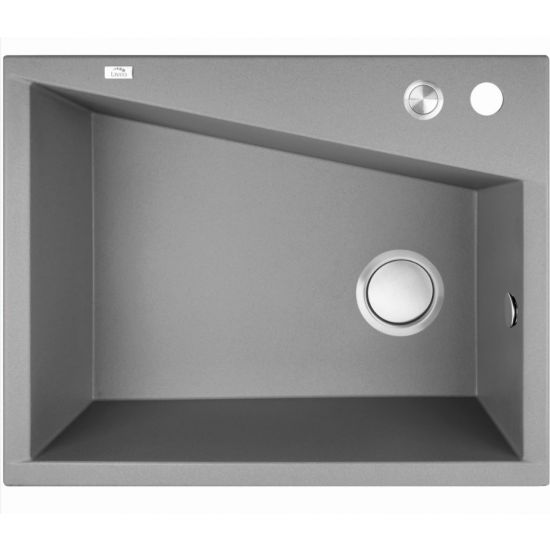 Laveo 470*600*227mm Grey Granite Stone Sink Single Bowl(including Space Saving Siphon and Button-controlled Plug)