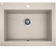 Laveo 490*580*220mm Beige Granite Stone Sink Single Bowl(including Space Saving Siphon and Click-clack Plug) FIL Kitchen Bathroom