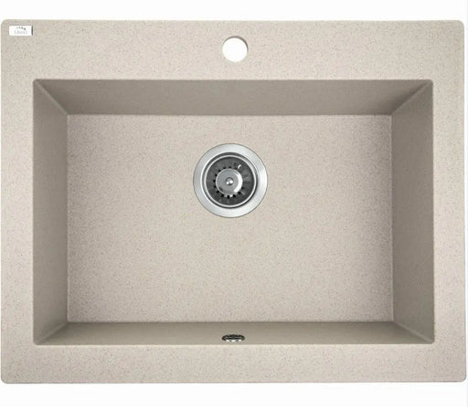 Laveo 490*580*220mm Beige Granite Stone Sink Single Bowl(including Space Saving Siphon and Click-clack Plug) FIL Kitchen Bathroom