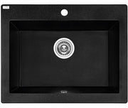Laveo 490*580*220mm Black Granite Stone Sink Single Bowl(including Space Saving Siphon and Click-clack Plug) FIL Kitchen Bathroom