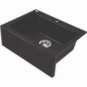 Laveo 490*580*220mm Black Granite Stone Sink Single Bowl(including Space Saving Siphon and Click-clack Plug) FIL Kitchen Bathroom