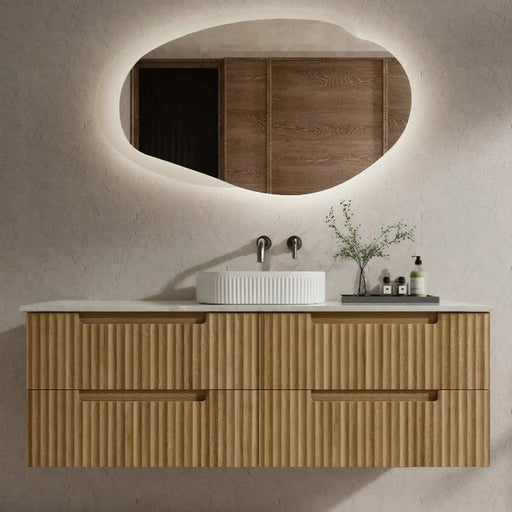 Lovina Tier Harvest Oak Wall Hung Vanity 1200mm/1500mm/1800mm - FIL Kitchen Bathroom
