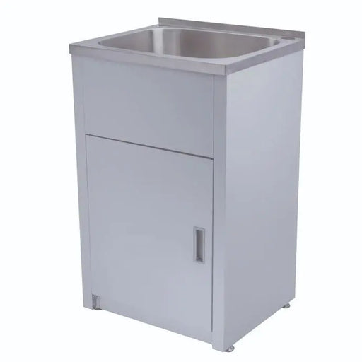 LAUNDRY CABINET AND STAINLESS STEEL TUB 455MM WHITE FIL Kitchen Bathroom