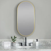 500*1000mm Matte Black/Brushed Gold Oval Framed Mirror FIL Kitchen Bathroom
