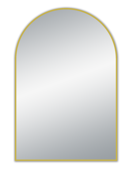 UNI-GUNMETAL GREY/MATTE BLACK/BRUSHED GOLD ARCH FRAMED MIRROR 600X900MM