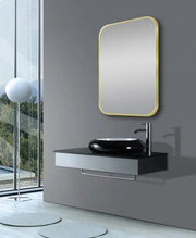 600*900mm Brushed Nickel/Matte Black/Brushed Gold Rounded Rectangular Framed Mirror FIL Kitchen Bathroom