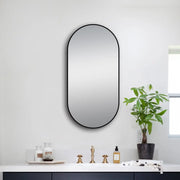 500*1000mm Matte Black/Brushed Gold Oval Framed Mirror FIL Kitchen Bathroom