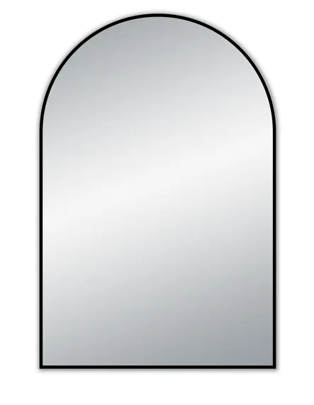 UNI-GUNMETAL GREY/MATTE BLACK/BRUSHED GOLD ARCH FRAMED MIRROR 600X900MM FIL Kitchen Bathroom