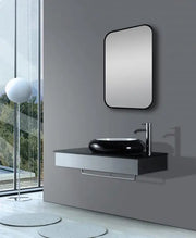450*750mm Brushed Nickel/Matte Black/Brushed Gold Rounded Rectangular Framed Mirror FIL Kitchen Bathroom