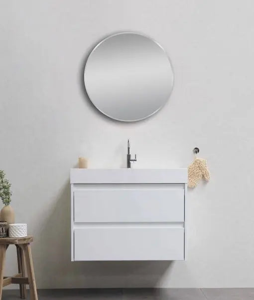 600mm Brushed Nickel/Brushed Gold Framed Round Mirror FIL Kitchen Bathroom