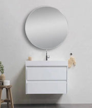 800mm Brushed Nickel/Brushed Gold Framed Round Mirror FIL Kitchen Bathroom