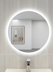 POSEIDON ACRYLIC ROUND BACKLIT LED MIRROR 3 COLOUR LIGHTS 800X800MM - FIL Kitchen Bathroom
