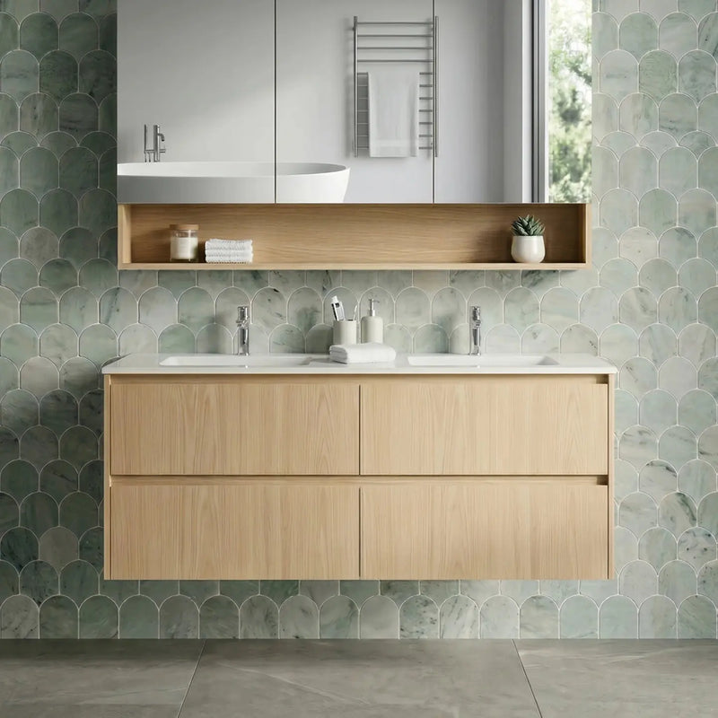 Gladstone Modern Wall Hung Plywood Double Bowl LK-MG1220W-SO
