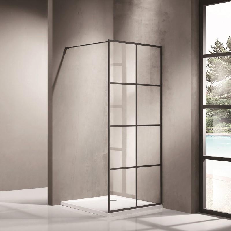 Covey Australia 1200 x 2000 mm Black Fixed Shower Screen Panel