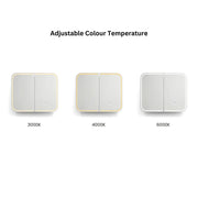 Newport LED Shaving Cabinet Matte White 1200(W)x750(H) - FIL Kitchen Bathroom