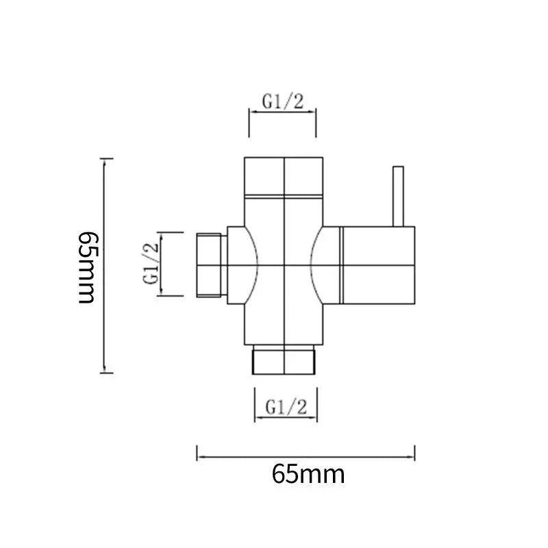 Bathroom Solid Brass Toilet Bidet Spray Diverter Only Chrome and Black FIL Kitchen Bathroom