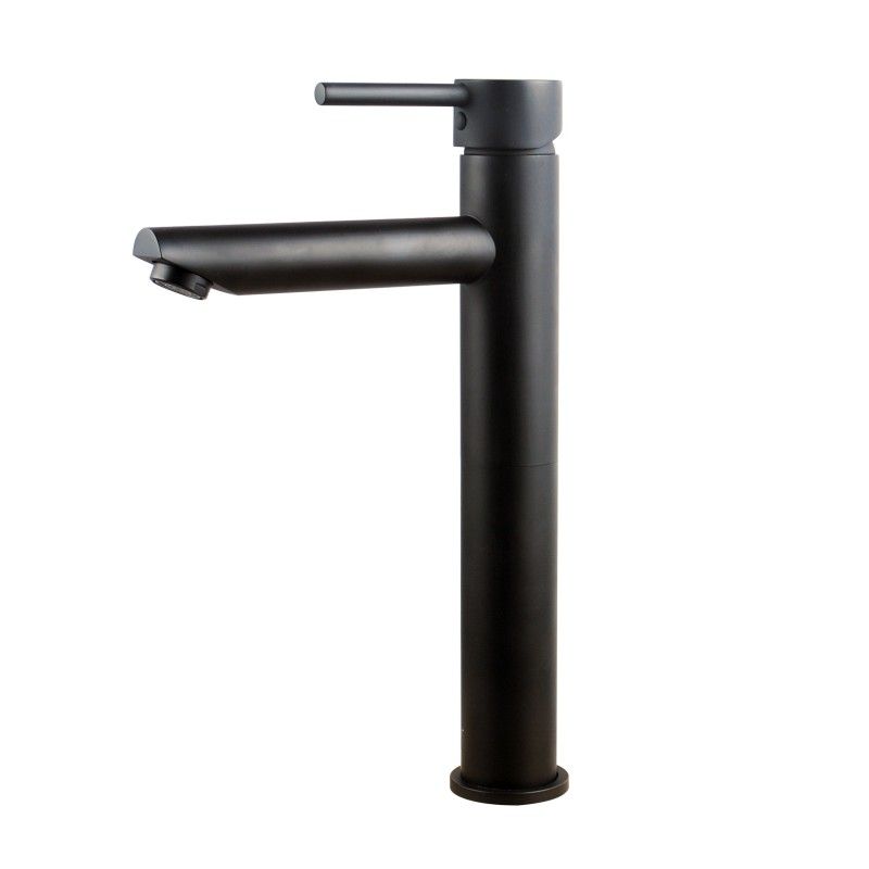 LUCID PIN Round Tall Basin Mixer Chrome/Matte Black